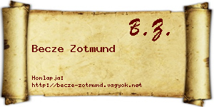 Becze Zotmund névjegykártya